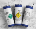Nitrous Oxide tumbler wrap PNG, 20 oz skinny anesthesiology tumbler sublimation design digital download, Straight tumbler PNG.