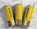 Shotgun shell 00 buckshot yellow tumbler wrap PNG, 20 oz skinny seamless tumbler sublimation design digital download, Straight tumbler.