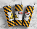 Toxic material DANGER hazard sign tumbler wrap PNG, tumbler wrap PNG, 20oz skinny straight tumbler wrap sublimation design digital download.
